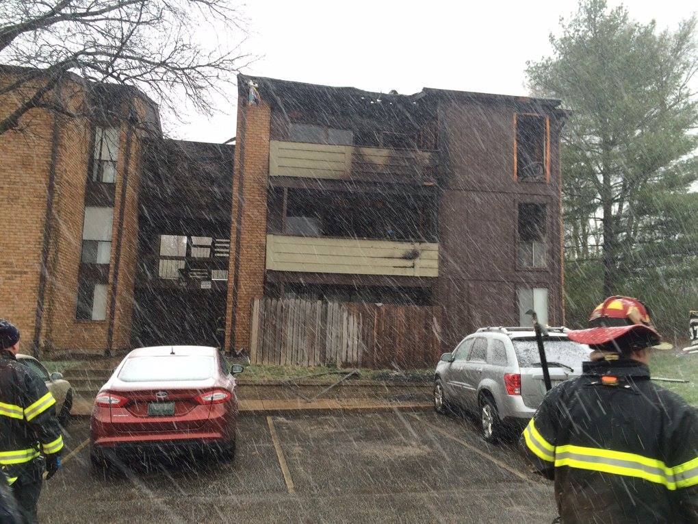 Apartment fire displaces two families